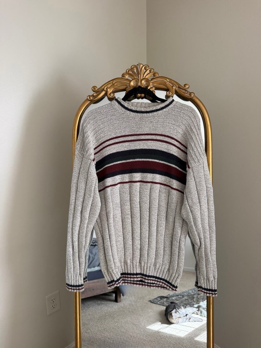 Vintage R&R Casuals Colorblock Stripe Ribbed Sweater